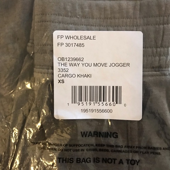 Free People The Way You Move Jogger XS Extra Small Cargo Khaki New - Picture 3 of 10